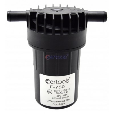 Фильтр паровой фазы газа CERTOOLS F-750 с отстойником, с полиэстеровым сменным фильтроэлементом