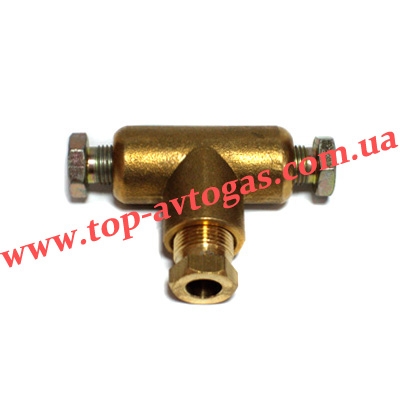 Тройник трубки медь d6х6х8 (пропан)